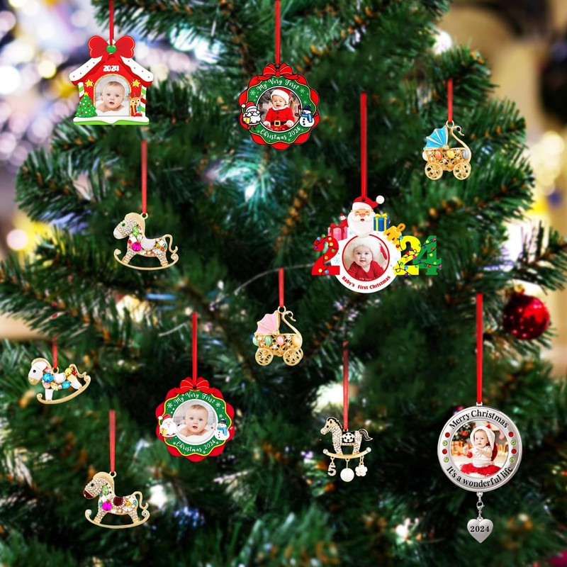 SICOHOME Babys First Christmas Ornament 2024 - Rocking Horse Christmas