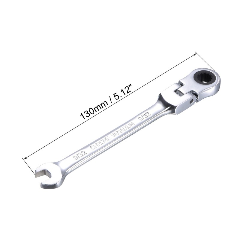 sourcing map 9/32 Inch Flex-Head Ratcheting Combination Wrench SAE 72