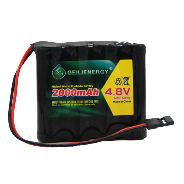 BAOBIAN NiMh Receiver RX Battery Pack 4.8V 2000mAh Rechargeable with Hitec Connector for RC Receivers, RC Aircrafts and More (Pack of 1)