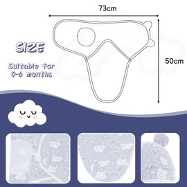 ZEPIQOR 1 Piece Swaddling Sack Baby 0-3 Months Baby Swaddling Cloth with Head Protection for Girls Boys Baby Sleeping Bag for Newborn Toddlers 100% Organic Cotton Baby Swaddle Blanket for Infants
