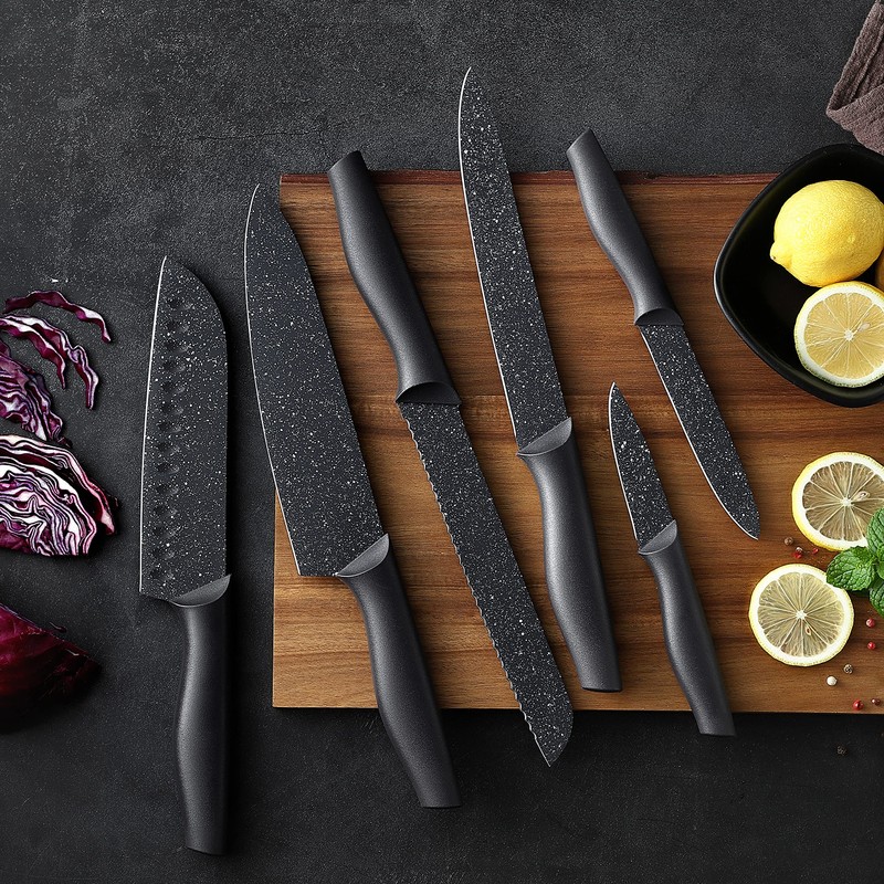 Marco Almond Kitchen Knife Set, KYA39 12-Piece Chef Knife Sets,