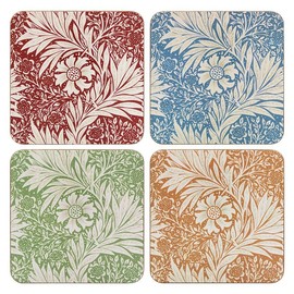 LESSER & PAVEY Coasters Set 4 Cork Back Heat Protect Meadow Floral Artistic Flower Assorted