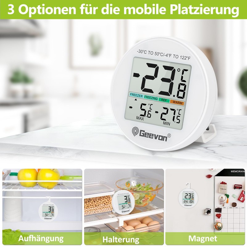 Compact Digital Fridge Thermometer 2 Pack (3)