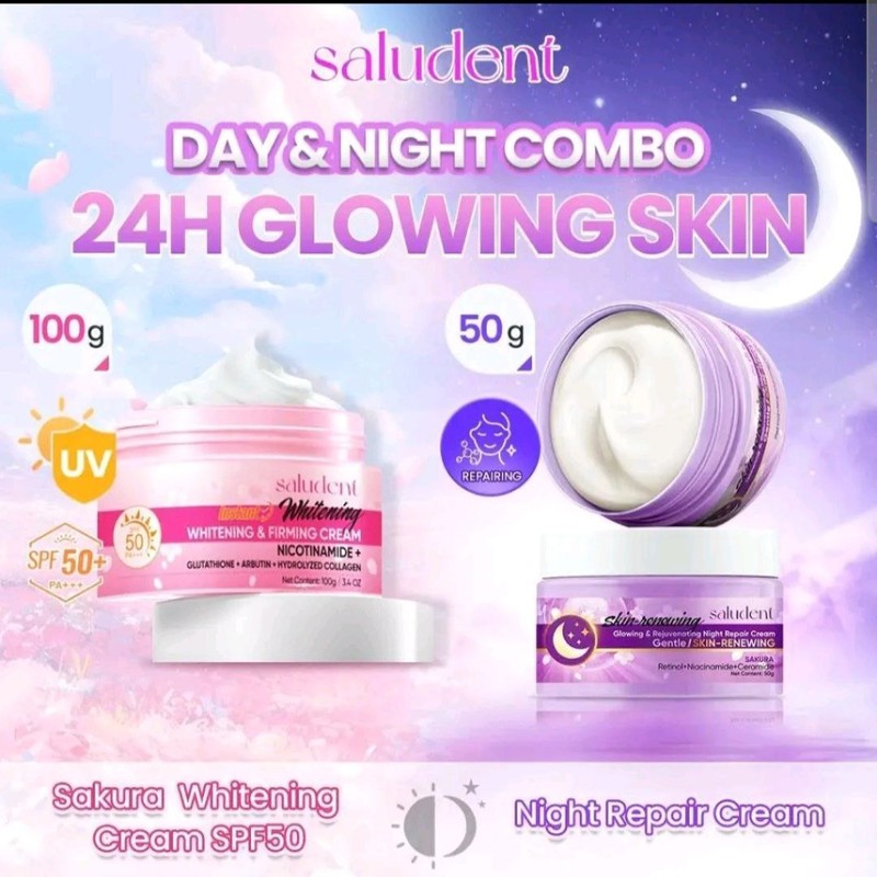 SALUDENT Krim Siang DAN Krim Malam SALUDENT SPF 50 WHITENING