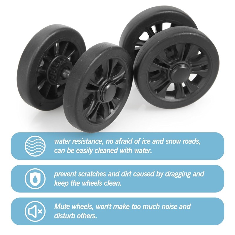 Volein Pack of 4 Suitcase Castors Replacement Wheels 55 x