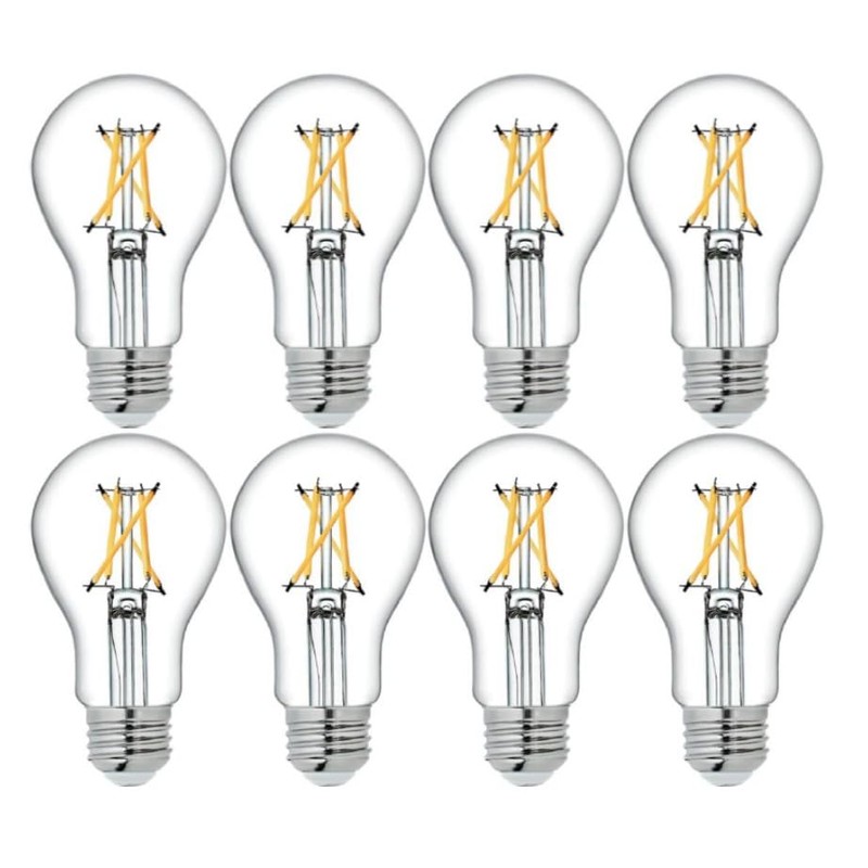 GE Relax 8-Pack A19 60 Watt Equivalent Crystal Clear Soft