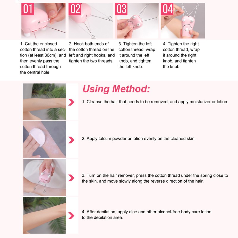 Electric Cotton Thread Epilator Body Hair Remover Threading Device Physical