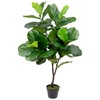 Northlight 4' Potted Two Tone Green Artificial Wide Fiddle Leaf