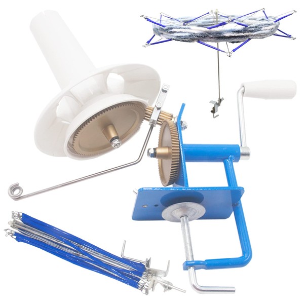LAMXD Needlecraft Large Jumbo Metal Yarn/Wool/String/Fiber Ball Winder Hand Operated,10-Ounce,with