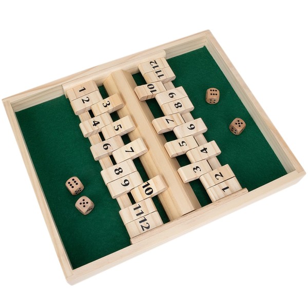 GOTHINK Wooden Shut The Box Game - Dice Game for