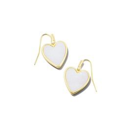 Kendra Scott Heart Drop Earrings Gold Iridescent Drusy One Size