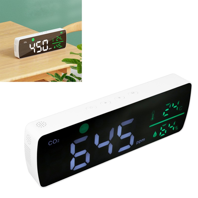 CO2 Monitor High Accuracy Far Infrared Sensor 2000MAH Battery Temperature