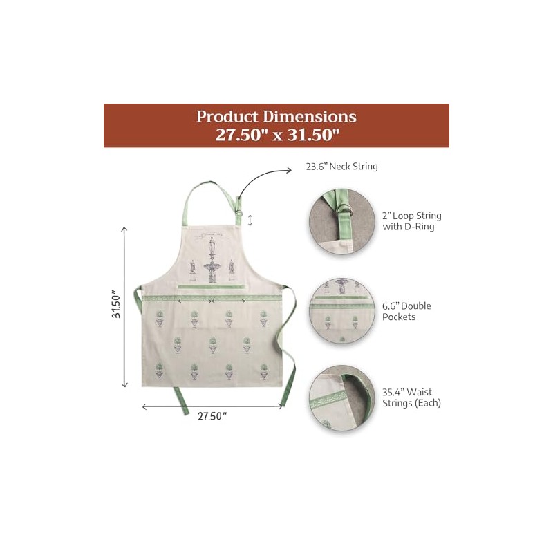 Maison d' Hermine Jardin du Roy 100% Cotton Apron with