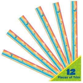 Eureka Seas The Day Horizon Extra Wide Decorative Classroom and Bulletin Board Trim for Teachers, 3.25" Wide, 12 Strips for 37 Total Feet