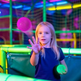 Mega-L Glow in the Dark Balls, 8 Pcs Multicolor Glow Bouncy Rubber Balls