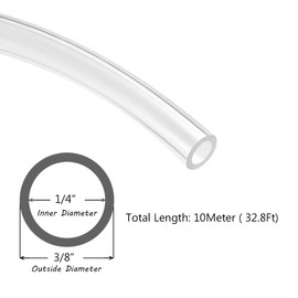 Beduan Pneumatic Tubing Pipe 3/8" OD Clear Air Compressor PU Line Hose Tube for Water Fluid Transfer 10Meter 32.8ft