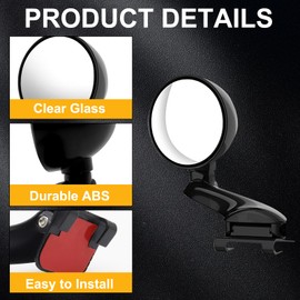 Blind Spot Mirrors，360 Degree Adjustable HD Universal Blindspot Mirror，HD Auxiliary Blind Spot Mirror for Car,Paste in type 360°Rotatable Wide Angle Convex Mirror With most Car 1 pc（Left）