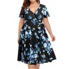 Plus Size Wedding Guest Floral Dress Women Wrap V Neck