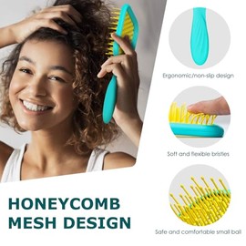 SHINLEA Cepillo para el pelo sin tirones, para cabello húmedo y seco, de secado rápido, ventilado para mujeres, hombres, niños, reduce la rotura, elim