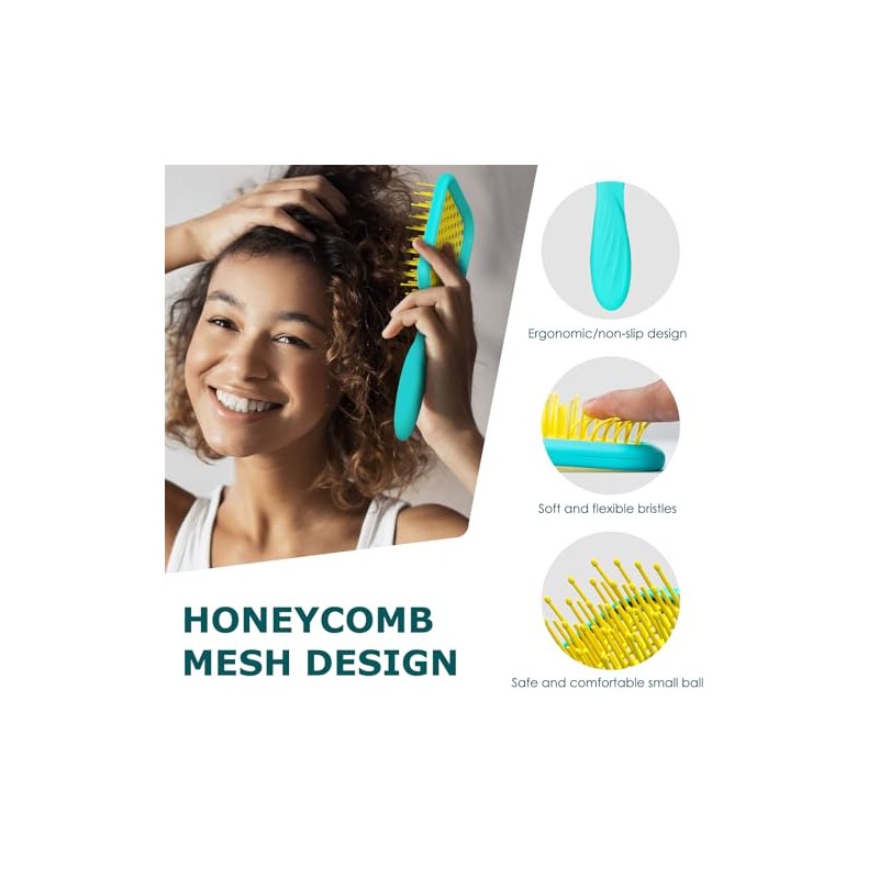 SHINLEA Cepillo para el pelo sin tirones, para cabello húmedo