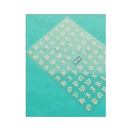 Generic Art Latin English Alphabet Letters Numbers 3D Nail Sticker Xf3262 White Nail Wraps Stickers Manicure Supplies for Women Nails Full Long Lasting Easy Apply and Remove