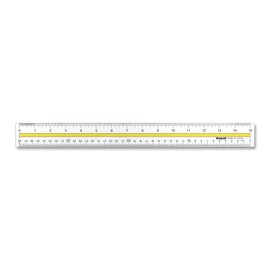 Westcott Acrylic Data Highlight Reading Ruler With Tinted Guide, 15" Clear