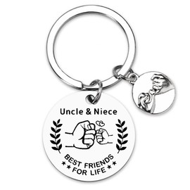Uncle Niece Gifts for Men Girls Keychain Fathers Day Christmas Gift for Uncle Little Girl Birthday Gifts for Niece Gifts Uncle and Niece Best Friends Life Keychain