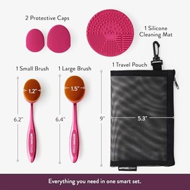 Mothercould Premium Sunscreen Brush Set Kids & Baby Sunblock Applicator with Metal Handles, Travel Bag, 2 Brushes, 2 Caps, & Cleaning Mat Mess-Free Su