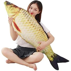 eamve 80cm Stuffed Animal Fish Plush Pillow,Cute Soft Pillow Carp Plush Toy Gifts Anime Fish Kawaii Plush Soft Pillow,Carp Plush Cushion Pillow Throw Pillow for Home Decoration Kids Gift (80cm)