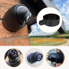 DS-1280ZJ-PT6 Black Waterproof Junction Box Mount Bracket for Bullet&Dome Cameras, Compatible with HIK IP Cameras DS-2CD2386G2-IU, DS-2CD2H83G2-IZS, DS-2CD2386G2-ISU/SL, DS-2CD2387G2-LU