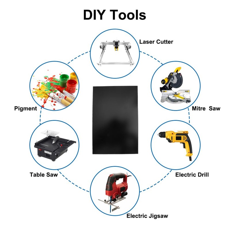 2 x 30 x 20cm 3mm Black ABS Plastic Sheets