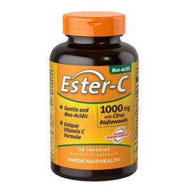 Ester-C Ester-C American Health with Citrus Bioflavonoids Capsules (3 Pack) - 24-Hour Immune Support, Gentle On Stomach, Non-Acidic Vitamin C - Non-GMO, Gluten-Free - 1000 mg, 90 Count