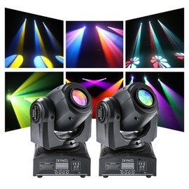 ZKYMZL 2 PCS 30W LED Stage Lighting with DMX512 & Sound Control - 15 Colors, 8 Gobos, Moving Head DJ Lights for Parties, Nightclub, Wedding, Church, Events...