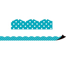 Teacher Created Resources Teal Polka Dots Magnetic Border (77257)