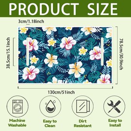 WEBEEDY Blue Floral Golf Cart Seat Covers Botanical Microfiber Golf Cart Seat Towel Blanket Breathable Seats Covers Protector for Summer 2-Seat Club Car Accessories, 51"x 31"/ 130x78.5 cm