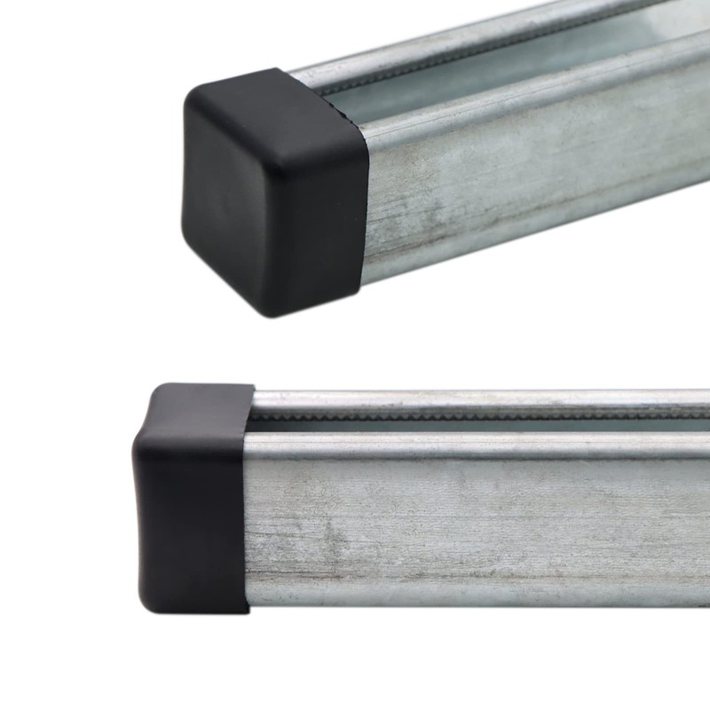 Strut Channel Cap, 1-5/8" Plastic Black Square End Cap for