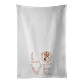 Caroline's Treasures Yorkie #2 Love White Kitchen Set of 2 Dish TowelsKitchen Cotton Hand-Towels, Yorkshire Terrier #2