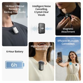 DJI Mic 2 (1 TX, Shadow Black) with Omnidirectional Condenser Lavalier Microphone Bundle