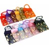 12 Mini Organza Assorted Gold Flower Tote Gift Bags