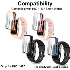 smaate Watch Cases compatible with Mindrose H80 1.47” Smart Watch, TPU Case with Screen Protector, Protecting Watch Body & Screen