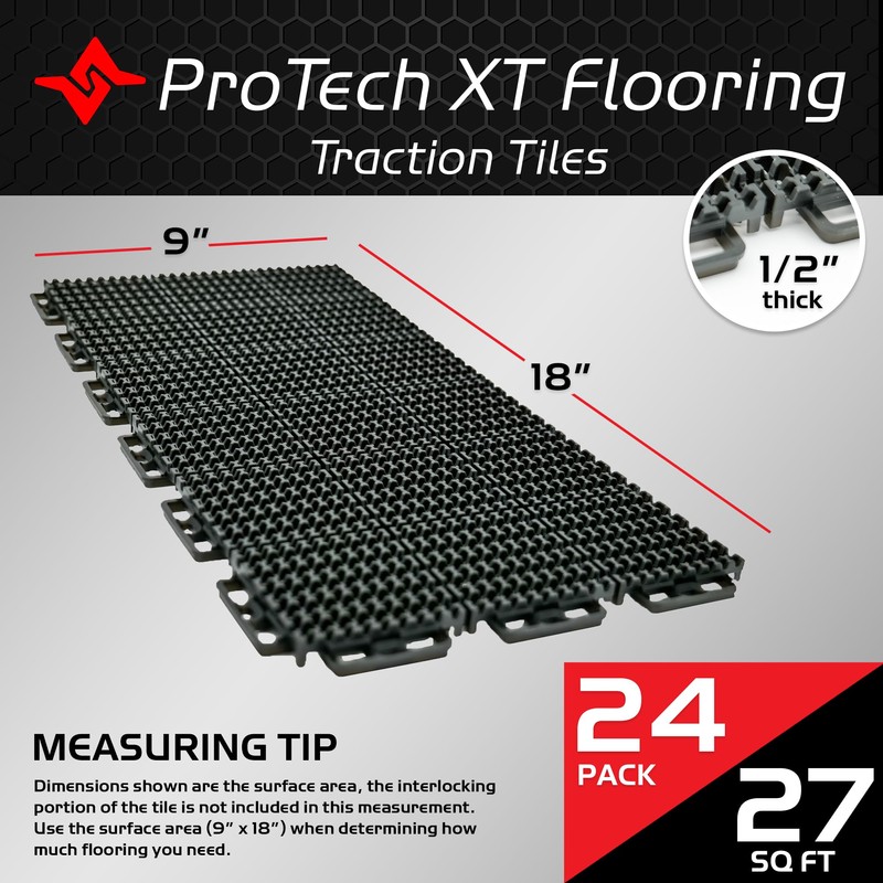 Caliber ProTech XT Garage Flooring and Trailer Deck Traction Tiles,