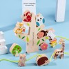 Wooden Animals Stacking Toy Colorful Improve Coordination Blocks Balancing Tree