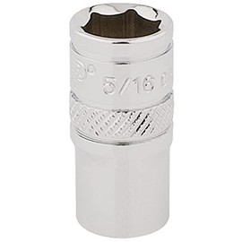 Draper 48670 1/4" Square Drive Polished Chrome Imperial Socket, 5/16" Size
