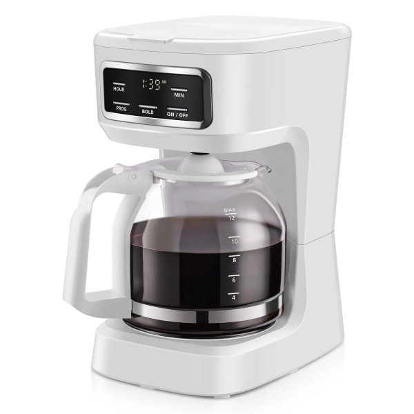 Unbranded Mainstays Finish 12-Cup Programmable Coffee Maker, White