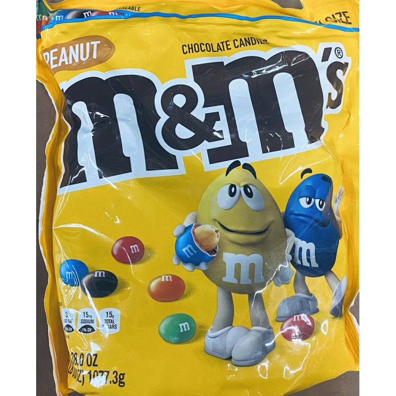 M&M's Peanut Milk Chocolate Candy SUPER BOWL Party Size -