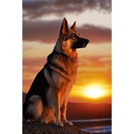Rompecabezas de 1000 piezas para adultos, pastor alemán atardecer, lindo pastor alemán perro, rompecabezas divertido educativo para la familia,...    
