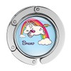 Taschenhalter Verrücktes Einhorn Personalisiert mit Namen Bruno printplanet Chrom