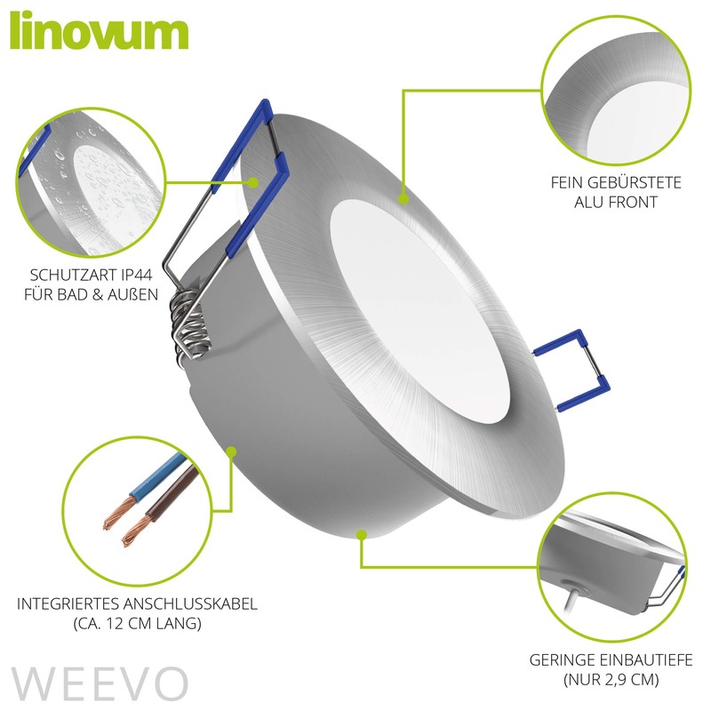 linovum Weevo Ceiling Light Recessed LED Dimmable & Extra Flat