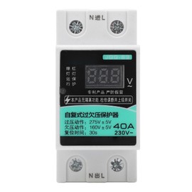 DIN Rail Self Reset Over Under Voltage Delay Protector with Indicator Light Digital Display Protector AC230V 40A