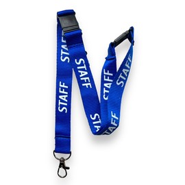 PAC Supplies Global 20mm STAFF Neck Lanyard With 3 Point (Triple) Safety Breakaway (Blue, 2)